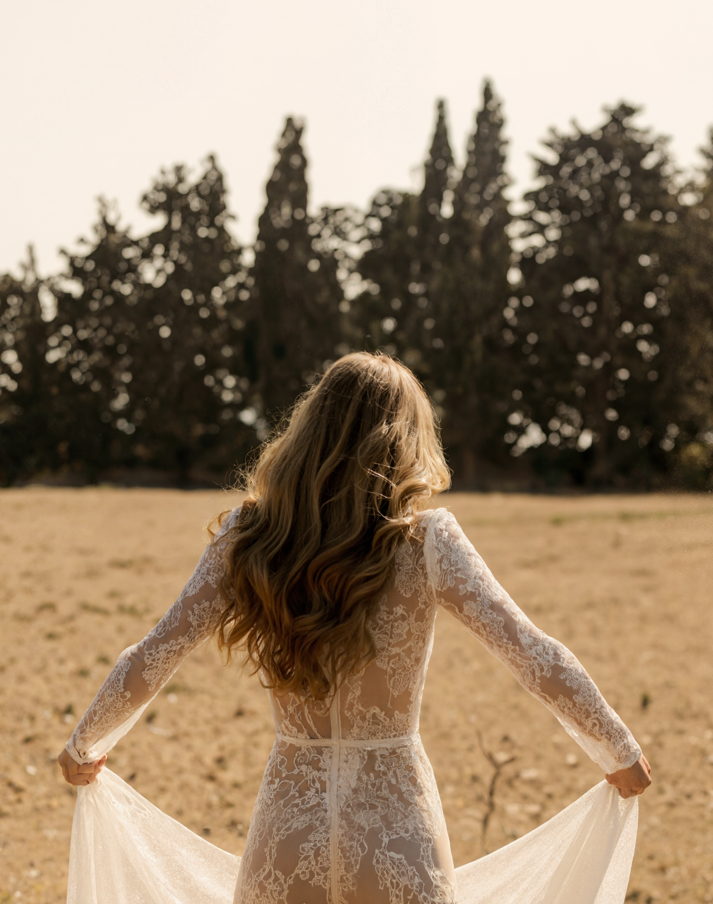 Luxury Long Sleeve Lace Sheer Robe Dress | Bridal Getting Ready & Boudoir Gown