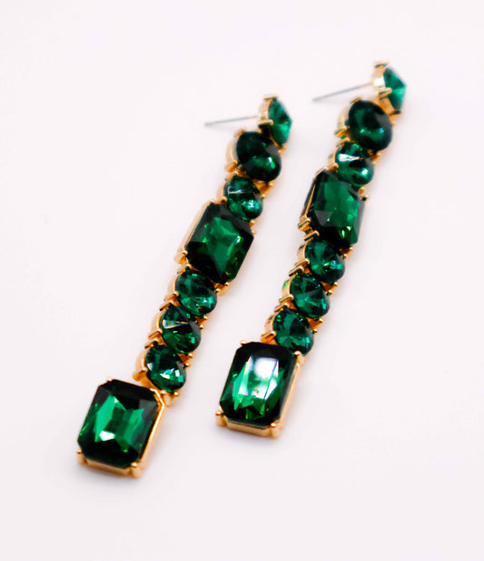 Emerald Cascade Earrings – Luxury Green Statement Earrings
