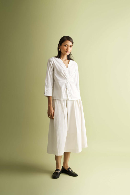 Front Twist Top in White - Lolomo!