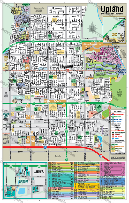 Upland Map, San Bernardino County, CA - POSTER PRINTS - Lolomo!