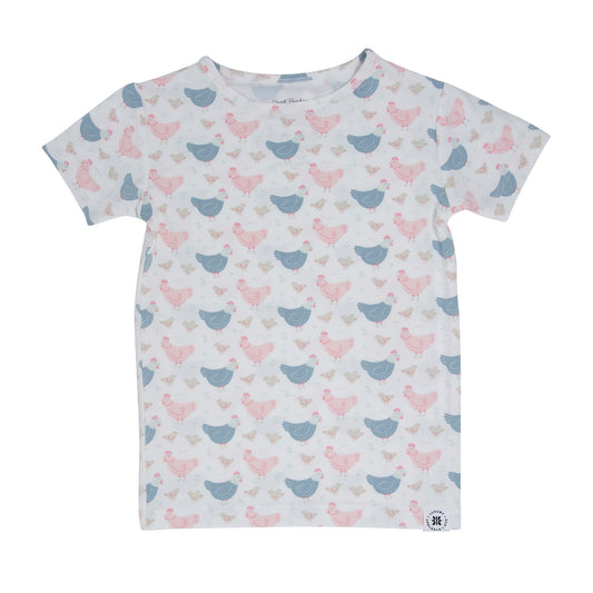 Pink Farm Hens Bamboo Summer Pajama Set