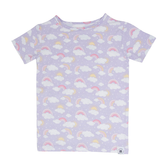 Lavender Rainbows and Clouds Summer Pajama Set