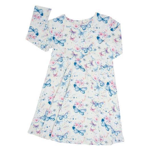Watercolor Butterfly Swirly Girl Dress