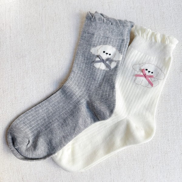 Bichon Puppy Design Socks Set Of 2