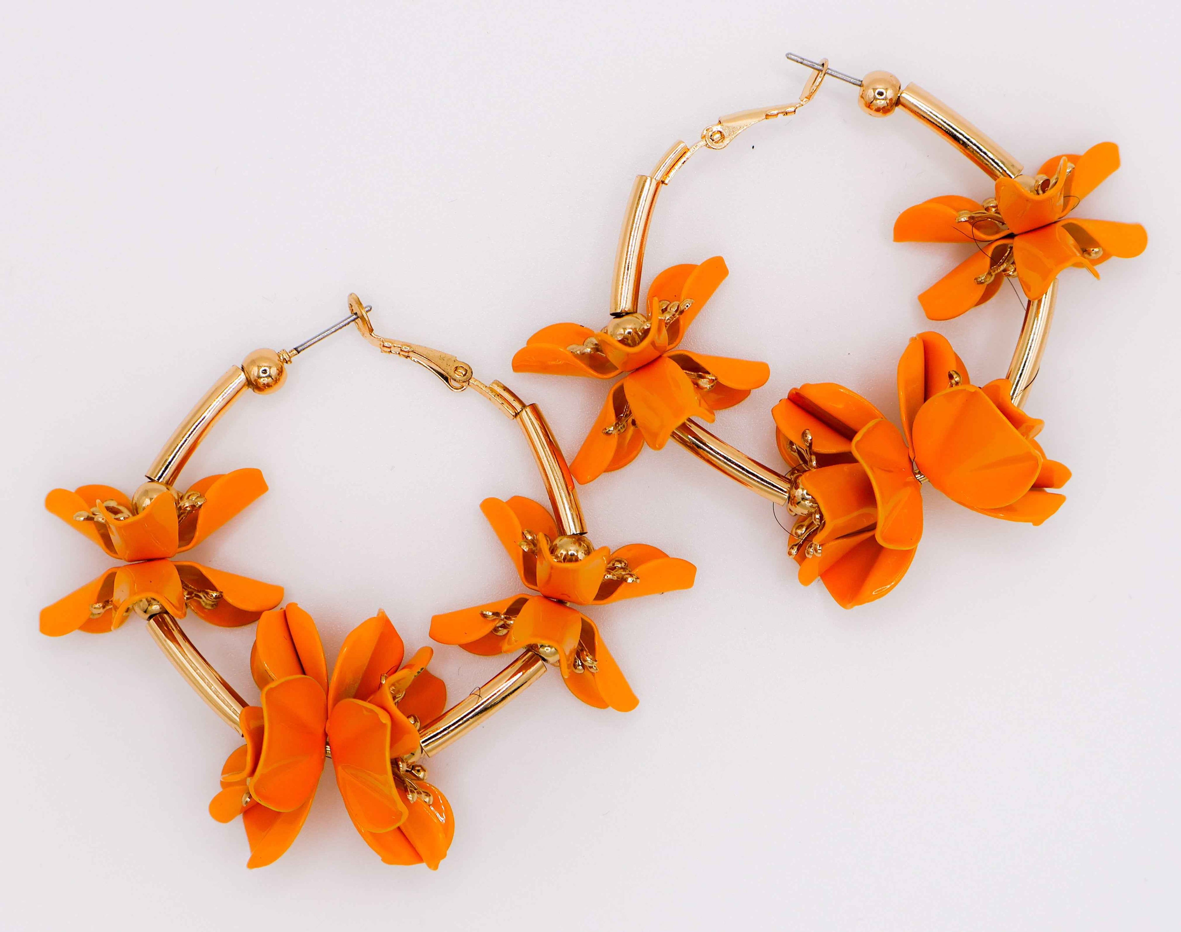Sunny Blossom Hoop Earrings – Gold Flower Hoop Earrings