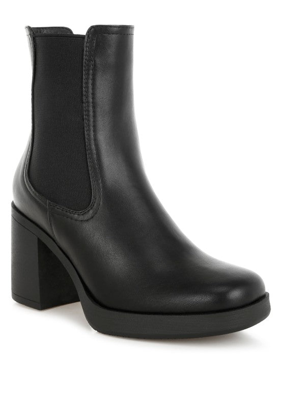 Scuala Faux Leather Chelsea Boots