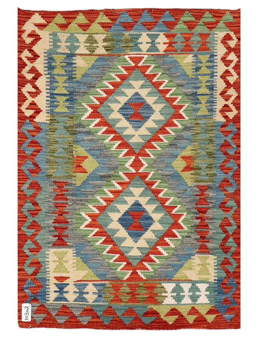 Maimana Afghanistan Kilim Rug - 124 x 85 cm