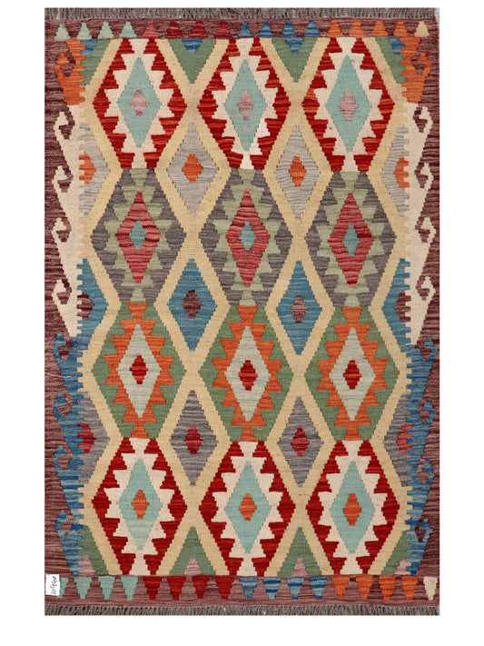 Maimana Afghanistan Kilim Rug - 189 x123 cm