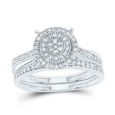 10K WHITE GOLD 1/3CTW-NATURAL DIAMOND ROUND BRIDAL RING