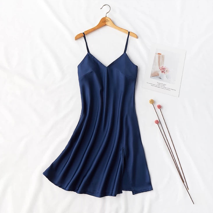 Silky Elegant Night Dress Slips Multicolors - Short