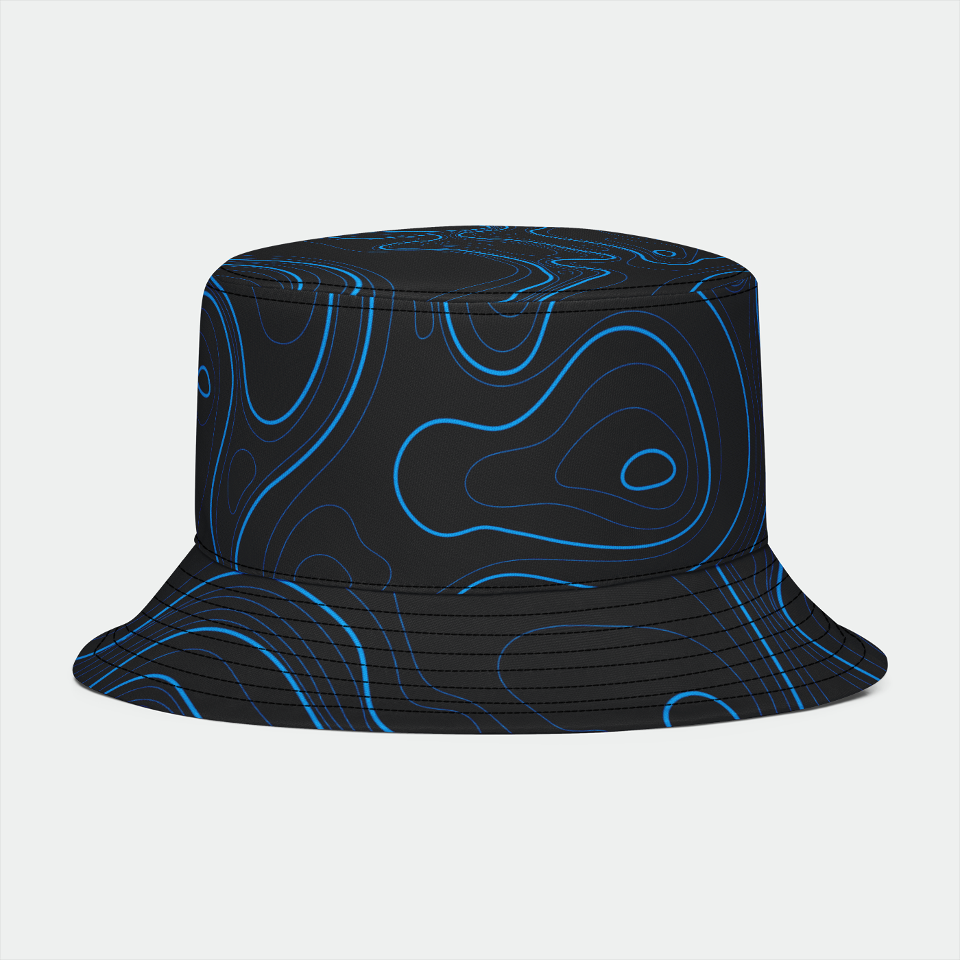 Rad Palm Black and Blue Topo Bucket Hat