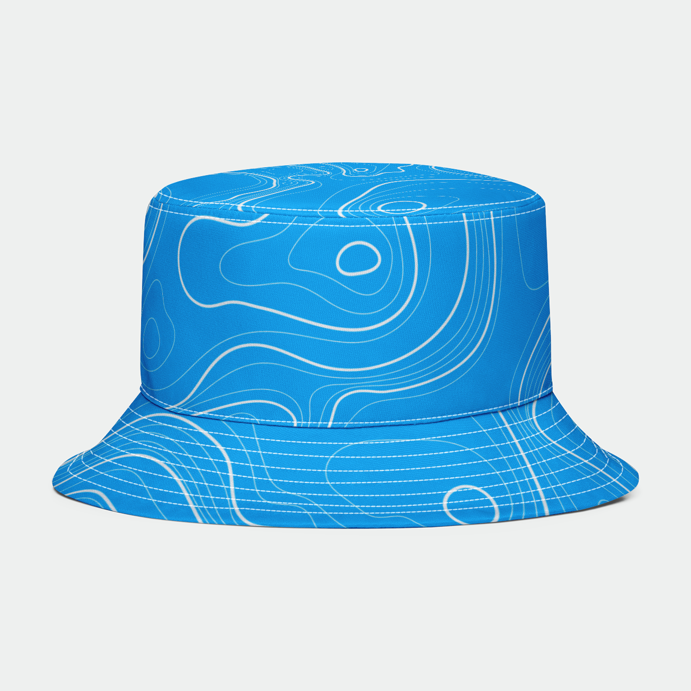 Rad Palm Blue and White Topo Bucket Hat