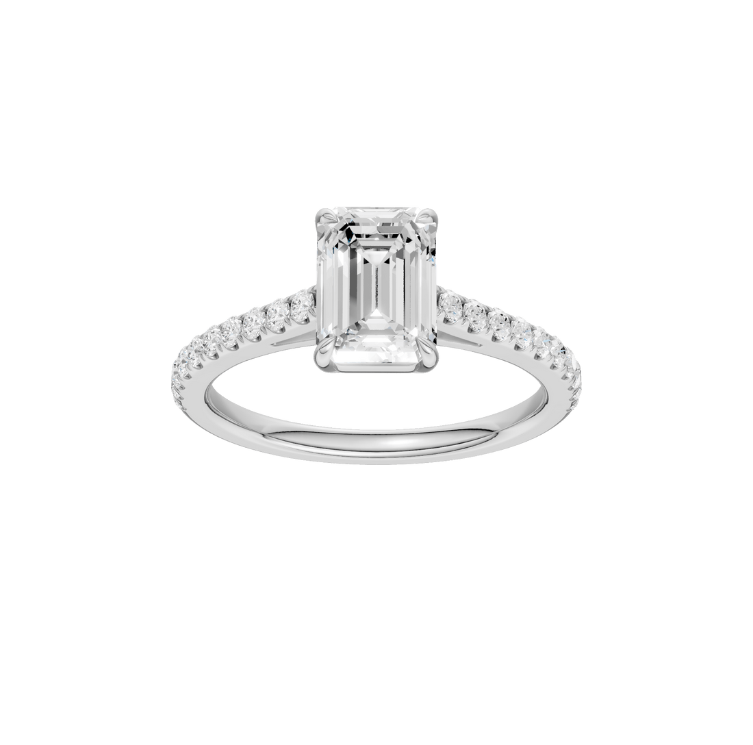 1.25ct Emerald Certified Solitaire Lab Diamond Ring