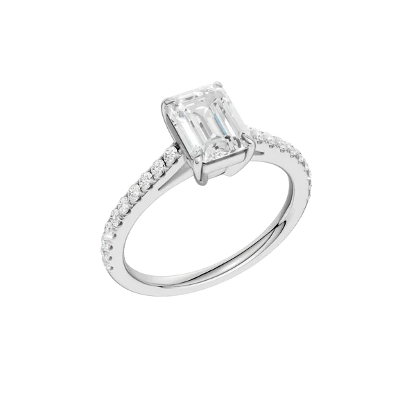 1.25ct Emerald Certified Solitaire Lab Diamond Ring