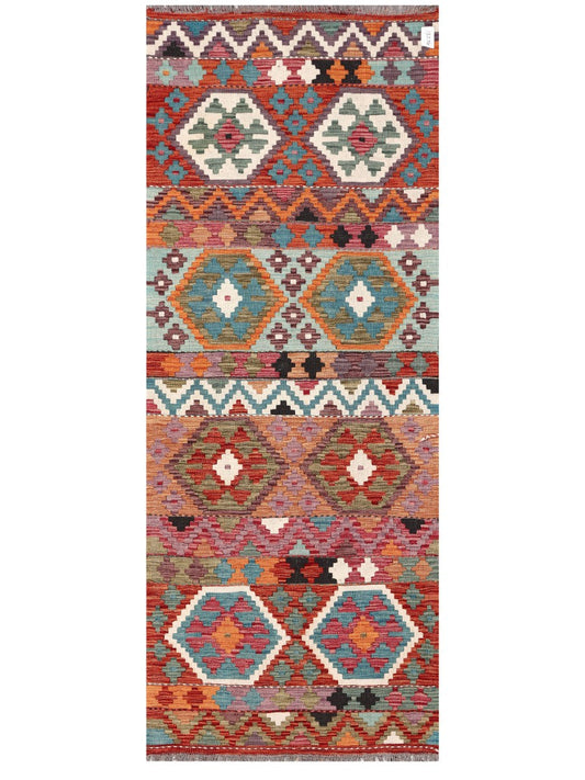 Maimana Afghanistan Kilim Rug - 204 x79 cm