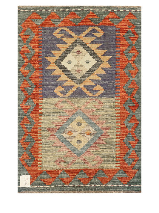 Maimana Afghanistan Kilim Rug - 89 x 59 cm