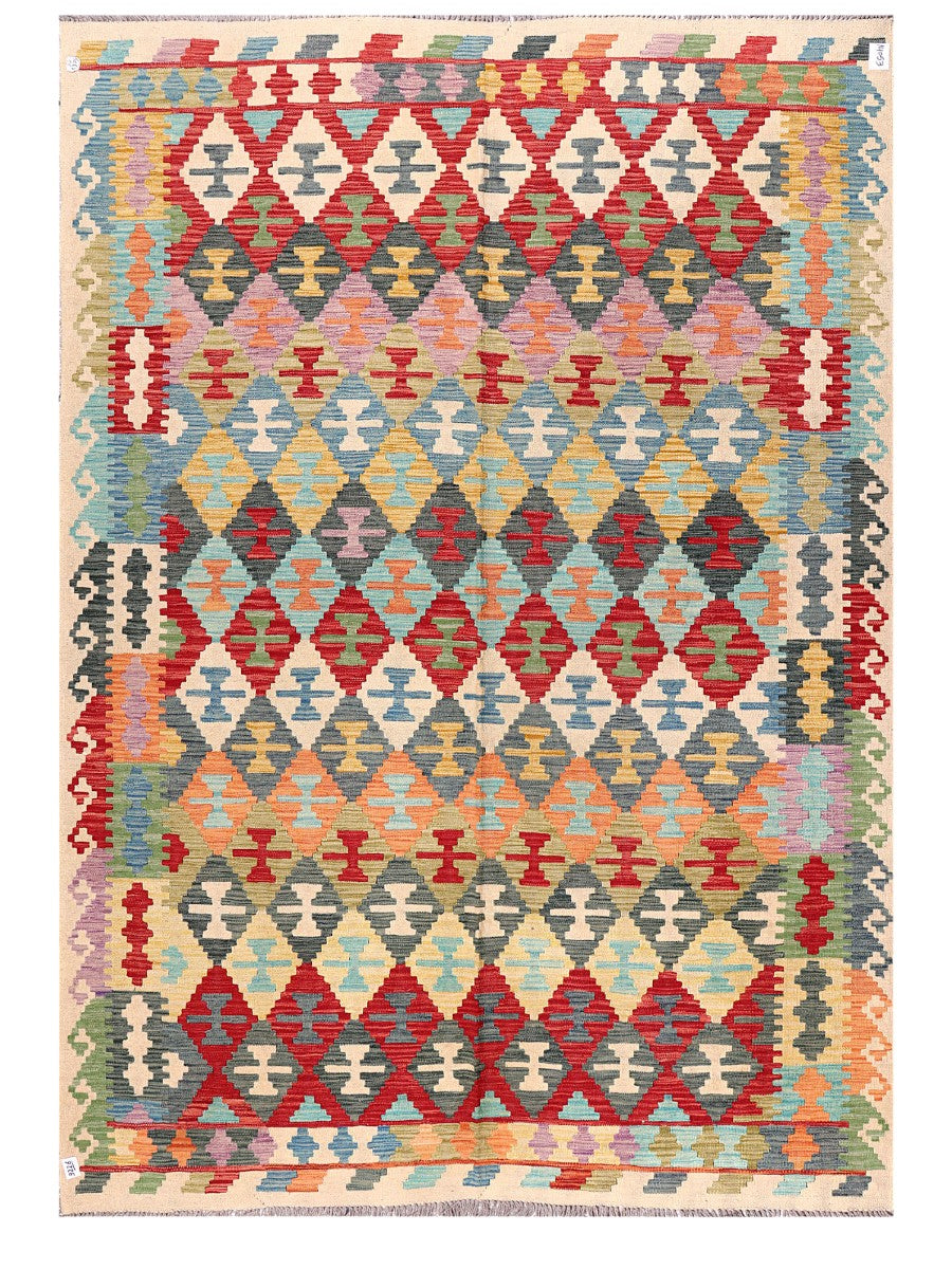 Alfombra Kilim Maimana Afganistán - 286 x 202 cm