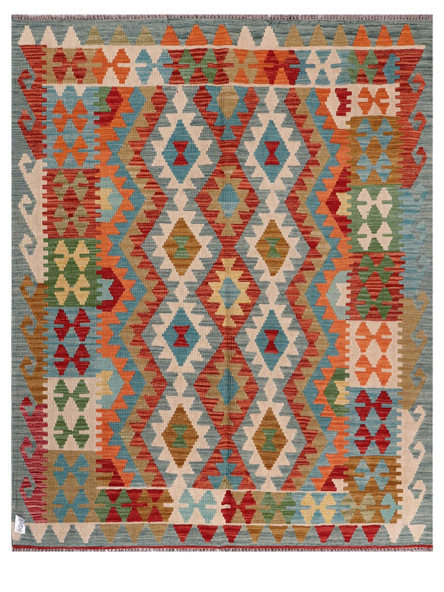 Alfombra Kilim Maimana Afganistán - 195 x 157 cm