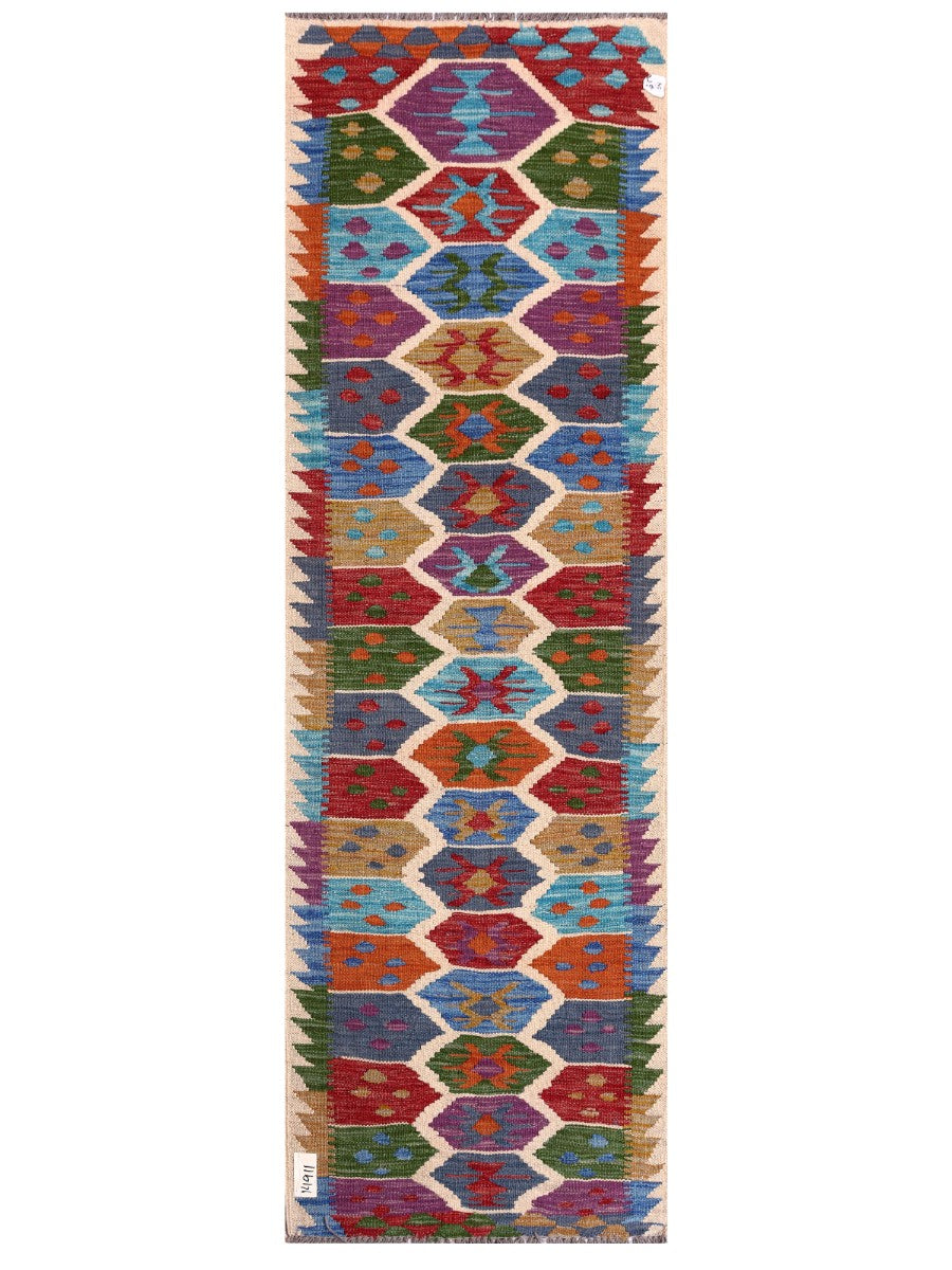 Maimana Afghanistan Kilim Rug - 194 x62 cm