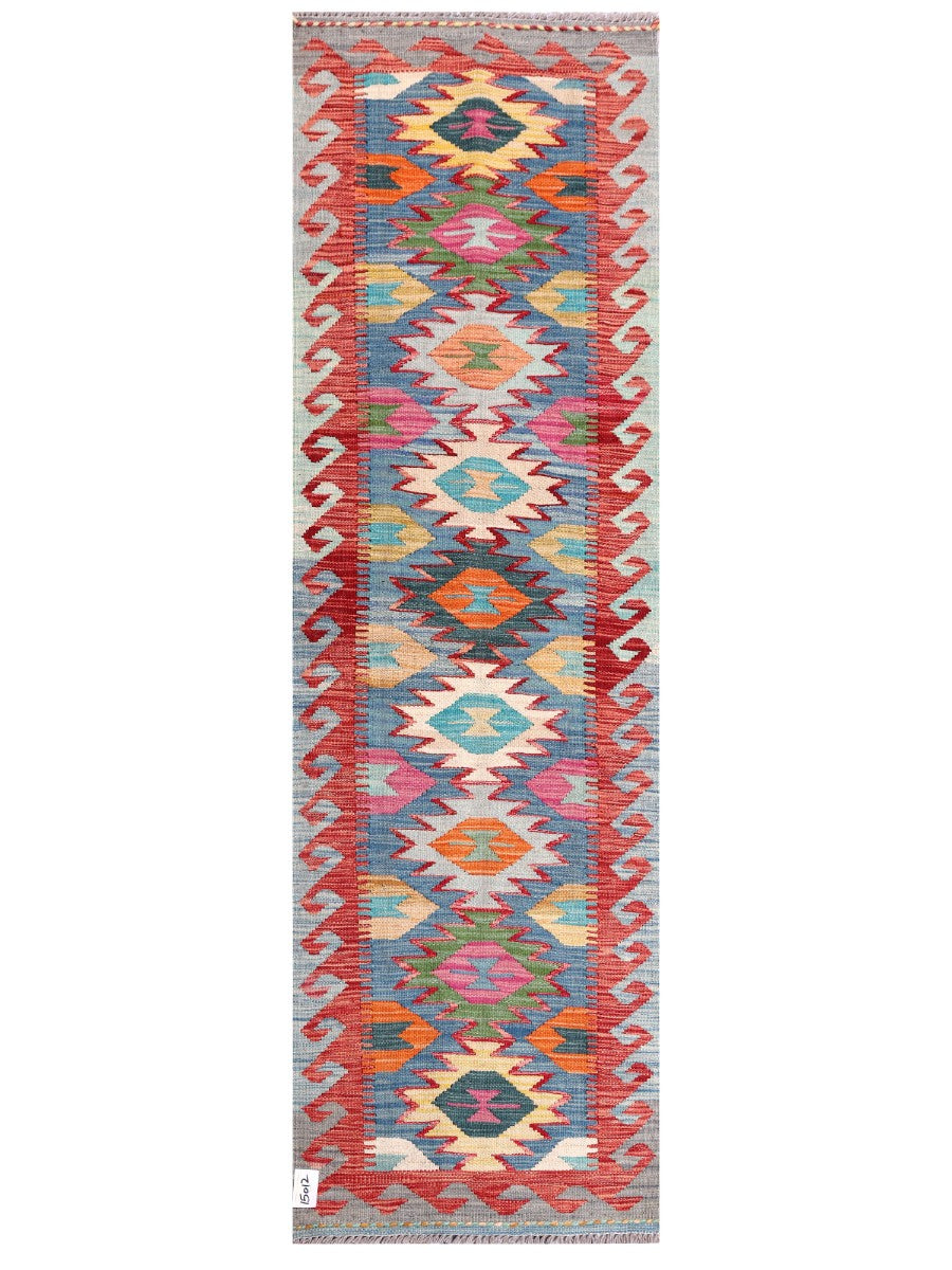 Maimana Afghanistan Kilim Rug - 203 x62 cm