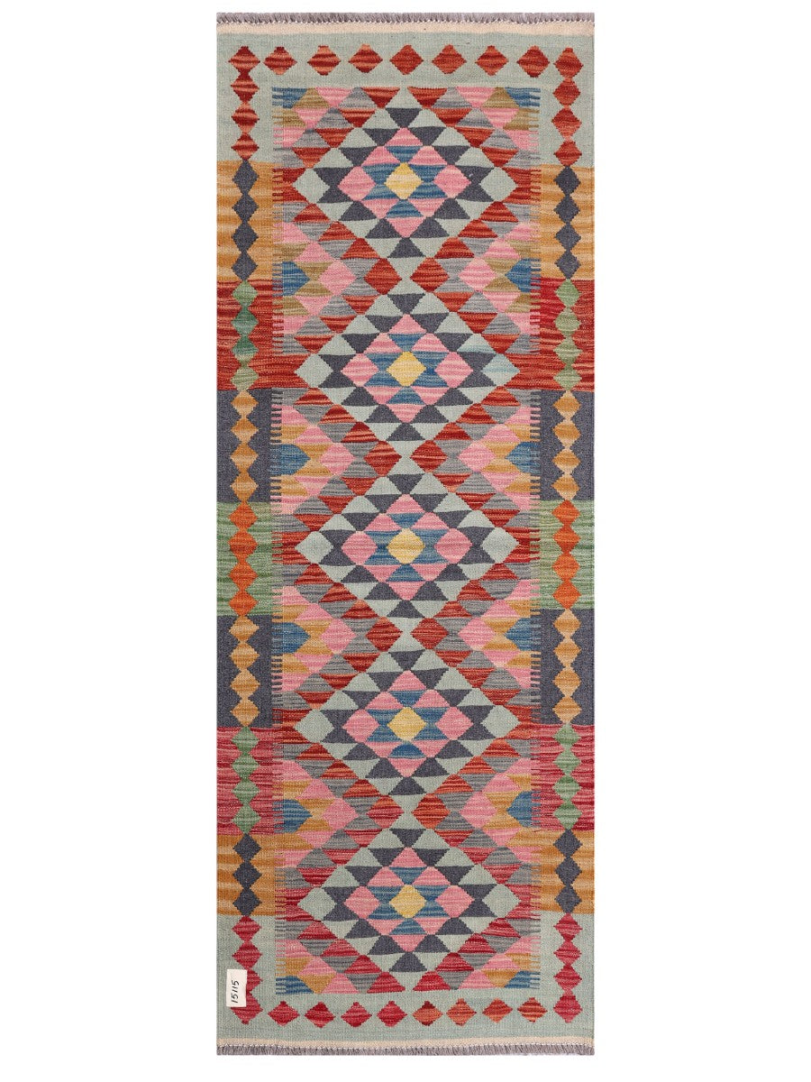 Alfombra Kilim Maimana Afganistán - 196 x 73 cm
