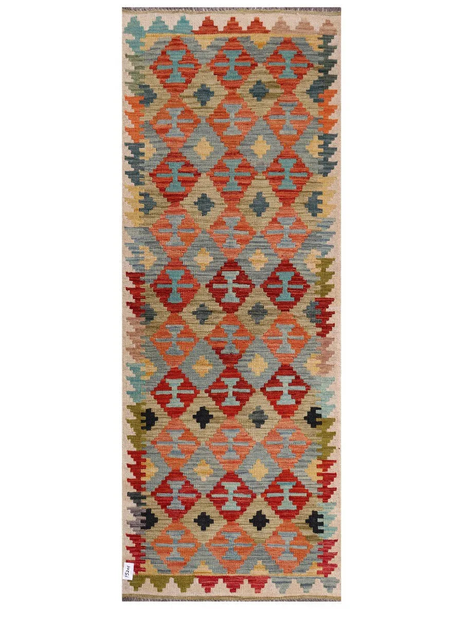 Alfombra Kilim Maimana Afganistán - 209 x 79 cm