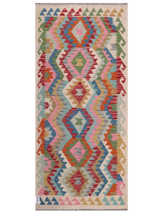 Maimana Afghanistan Kilim Rug - 195 x89 cm