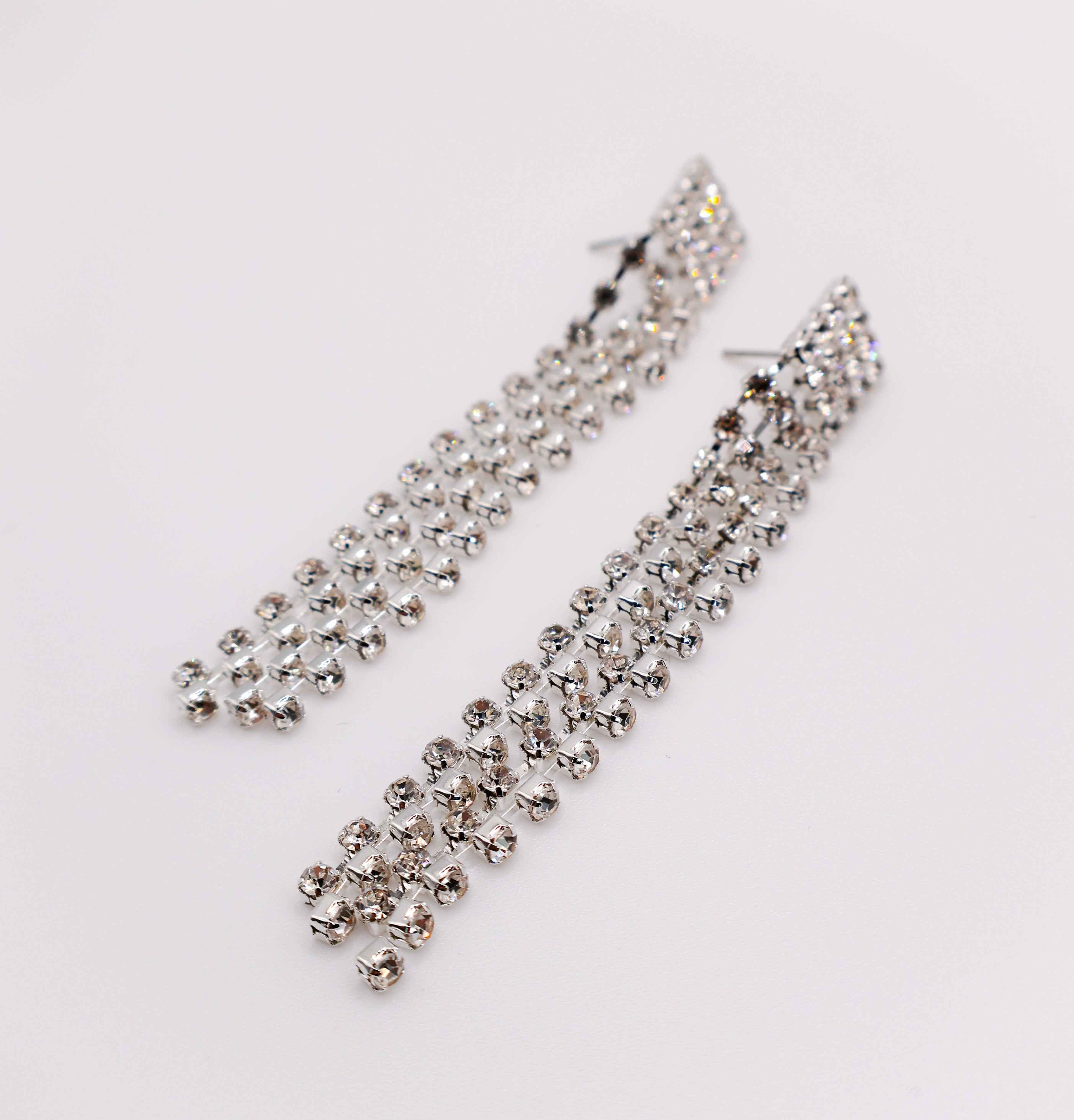 Dazzling Cascade Faux Diamond Earrings - Elevate Elegance