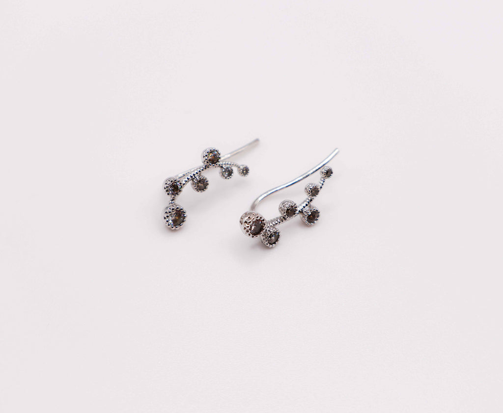 Floral Whispers White Gold Earrings