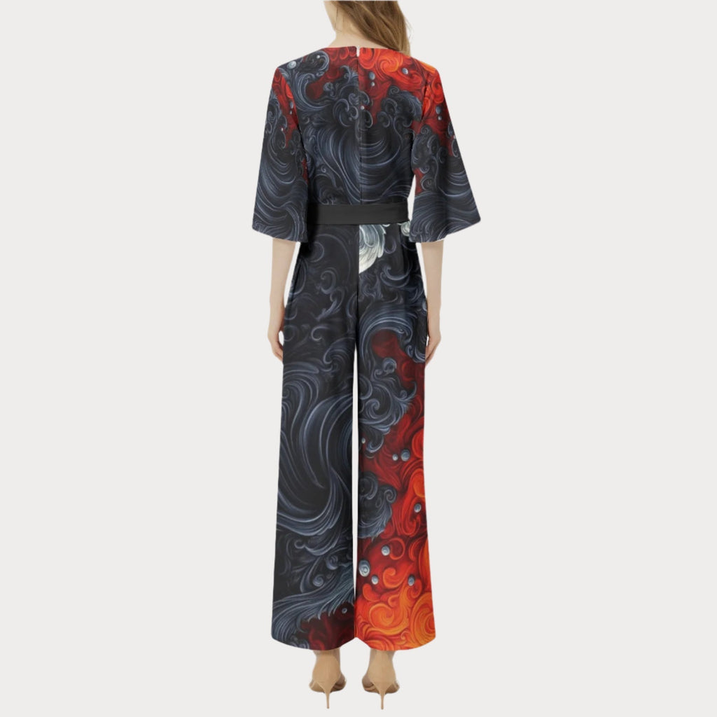 Brooklyn Republic™ Fire and Ice Dolman Belted Wide Leg Jumpsuit