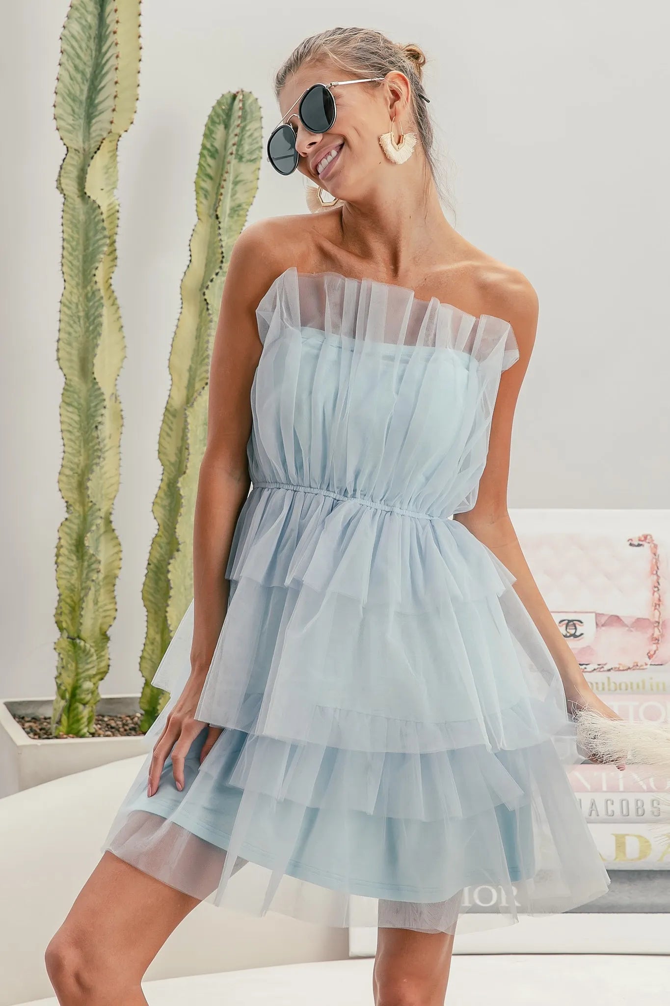 BiBi Sleeveless Layered Organza Dress