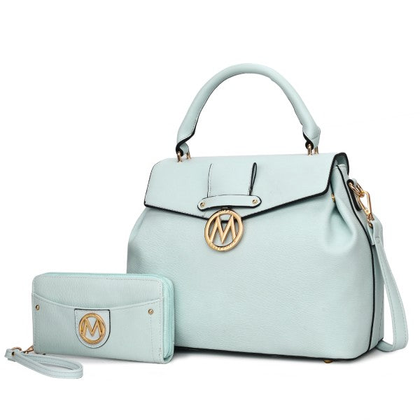 MKF Collection by Mia K Aurora Vegan Leather Satchel and Wallet
