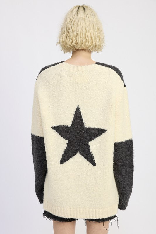 Emory Park Oversized Sweater with Star Print
