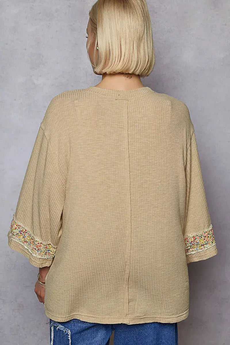 POL Floral Peace Patch Drop Shoulder T-Shirt