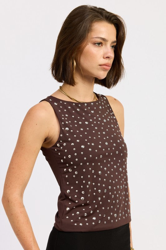 Emory Park Metal Hotfix Knit Tank Top