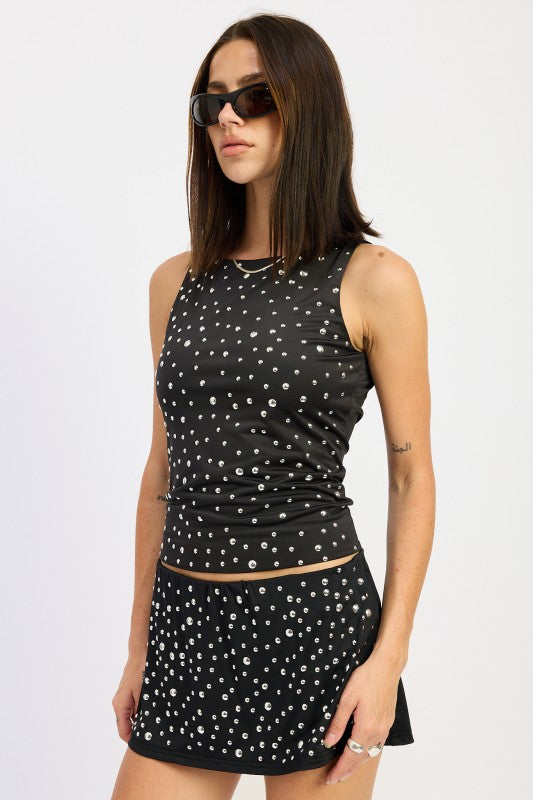 Emory Park Metal Hotfix Knit Tank Top