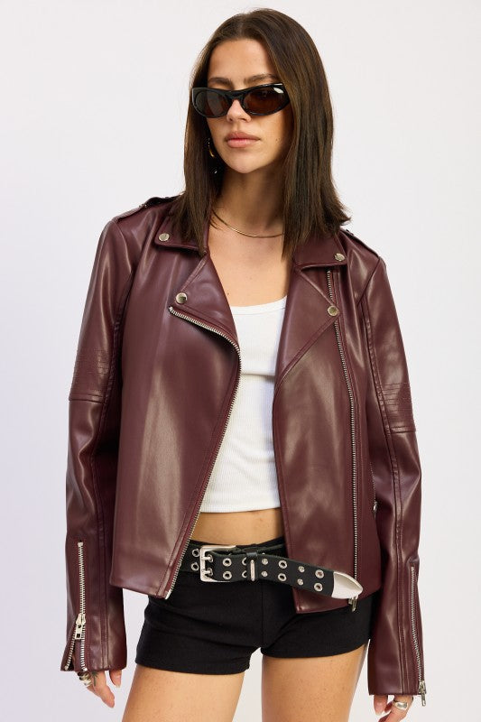 Emory Park Leather Biker Jacket