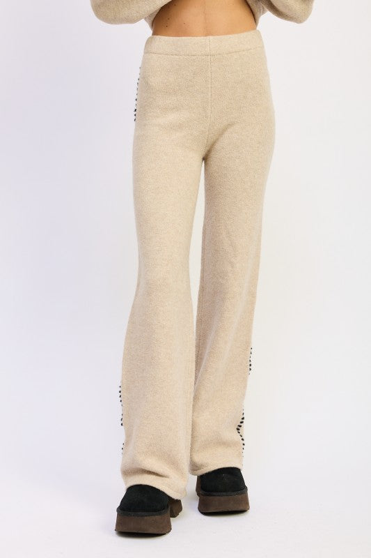 Emory Park Wide Leg Pants with Blanket Stitching