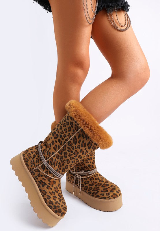 Olonya Fur Collar Anti-Skid Snow Boots