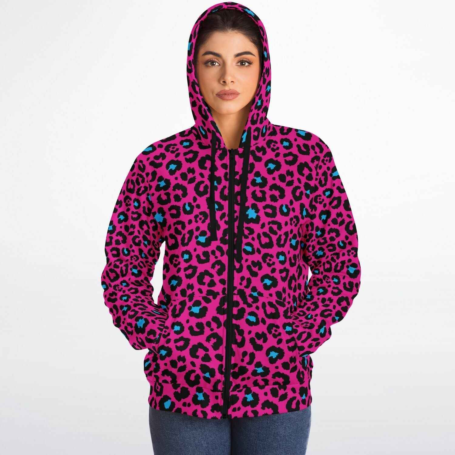 Pink Leopard Microfleece Ziphoodie