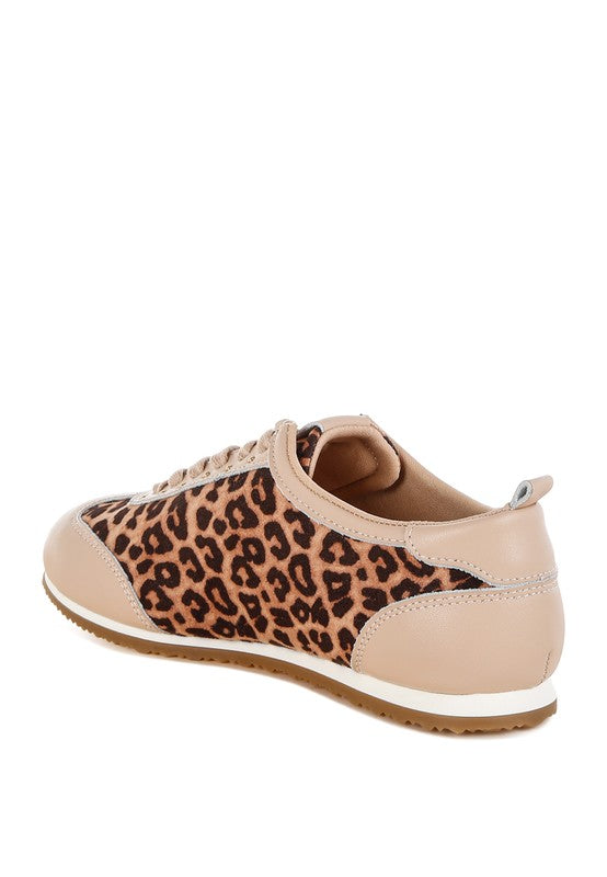 Narati Leopard Print Real Leather Sneakers