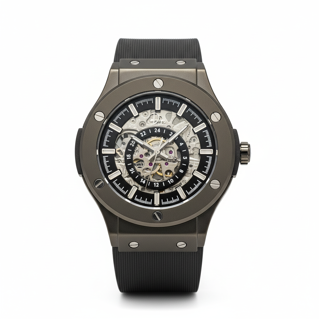 The 199 Gunmetal -Skeleton Automatic Luxury Watch
