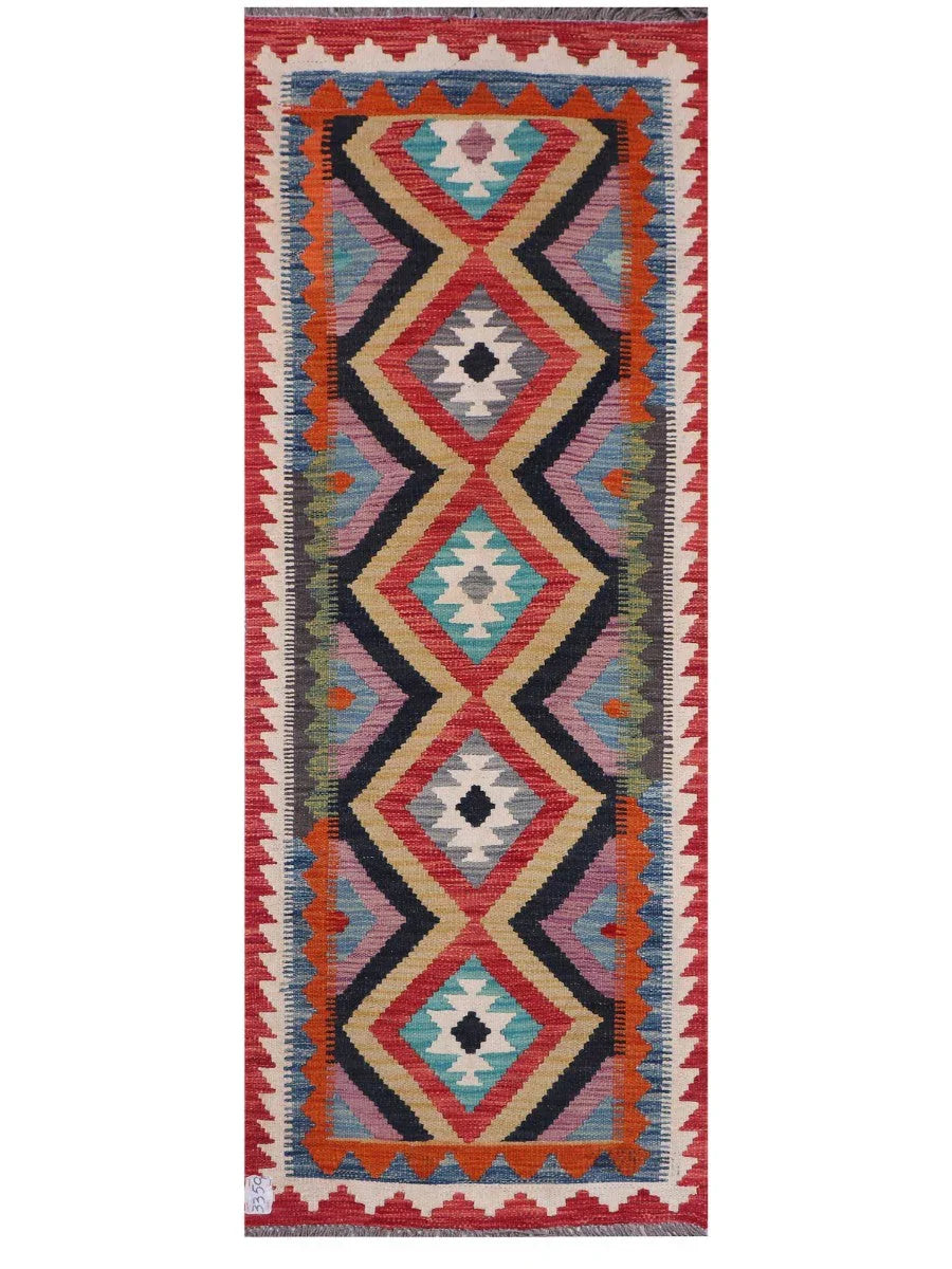 Alfombra Kilim Maimana Afganistán - 191 x 72 cm