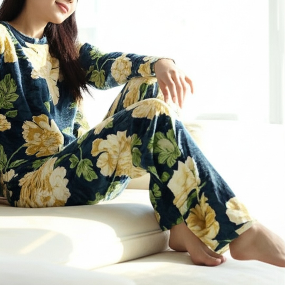 Womens Floral plush soft pajama pants 3 pack assorted styles