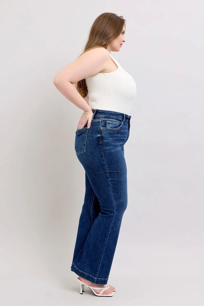 Judy Blue Full Size High Rise Flare Jeans with Pockets Plus Size