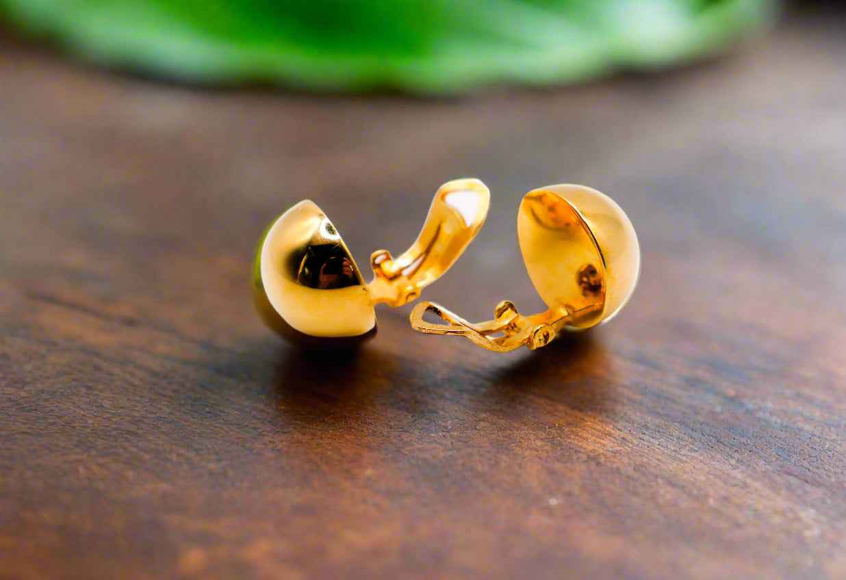 Boucles d'oreilles à clip en argent italien trempé dans l'or