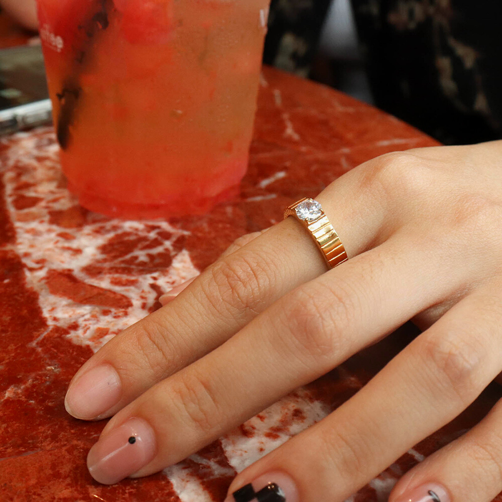 Cossete Crystal Gold Ring