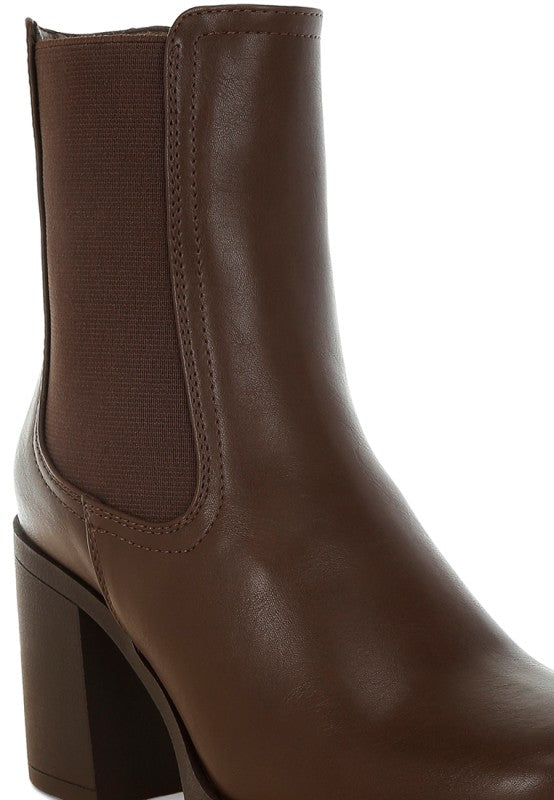 Scuala Faux Leather Chelsea Boots