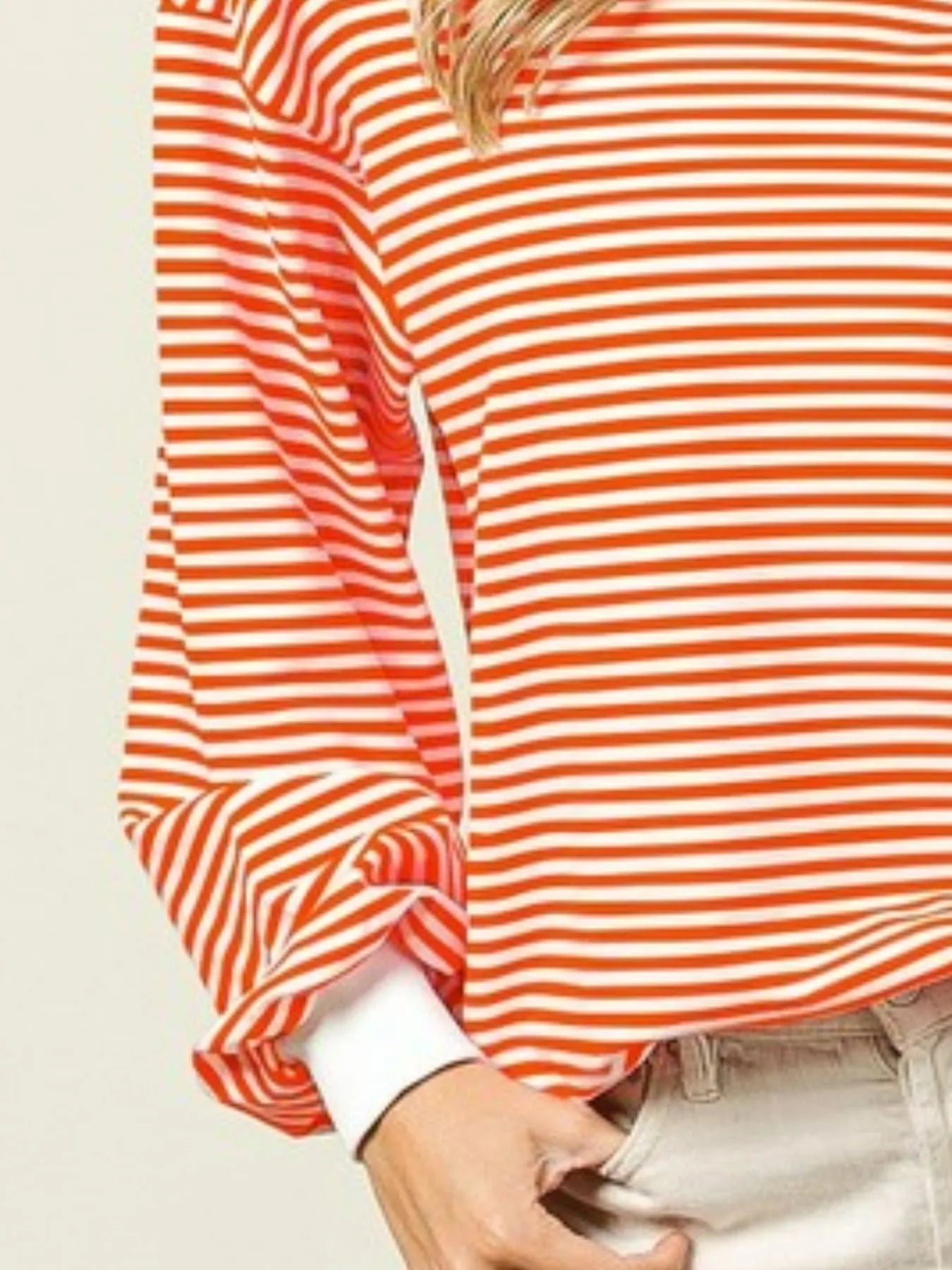 BiBi French Terry Stripe Long Sleeve Sweatshirt