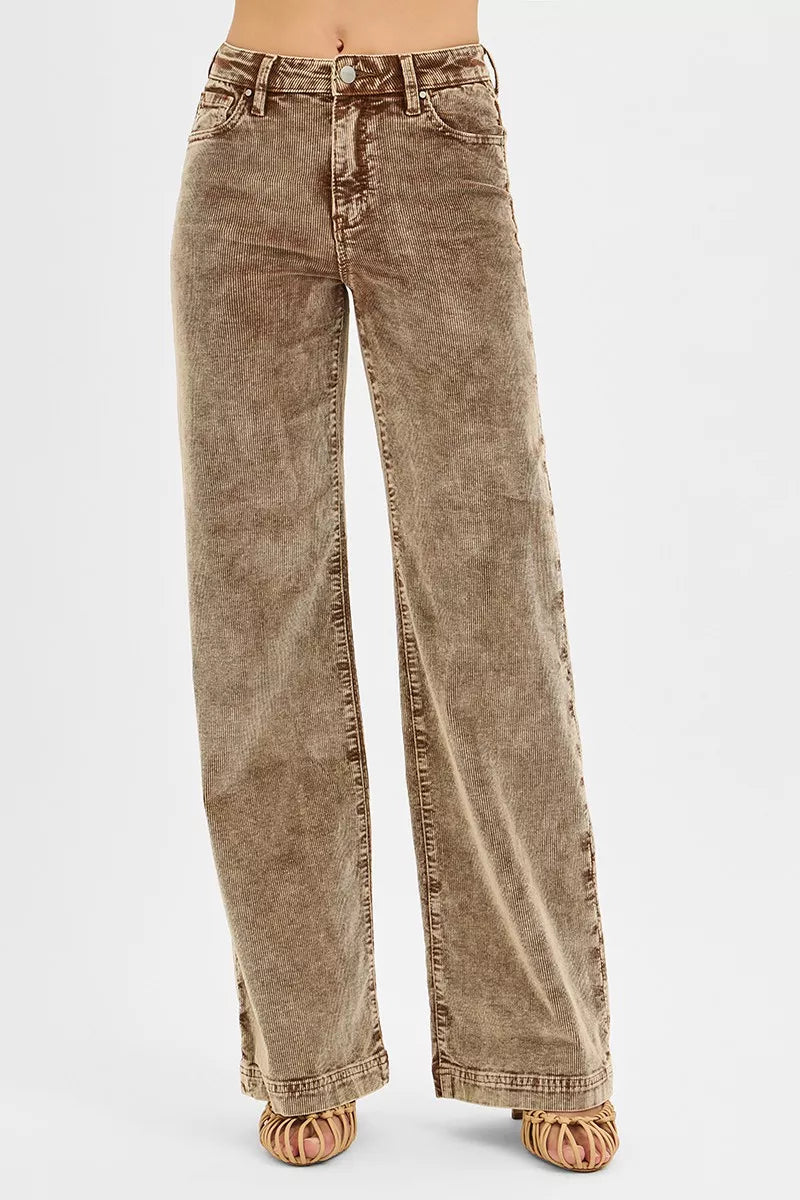 RISEN High Rise Wide Leg Corduroy Jeans